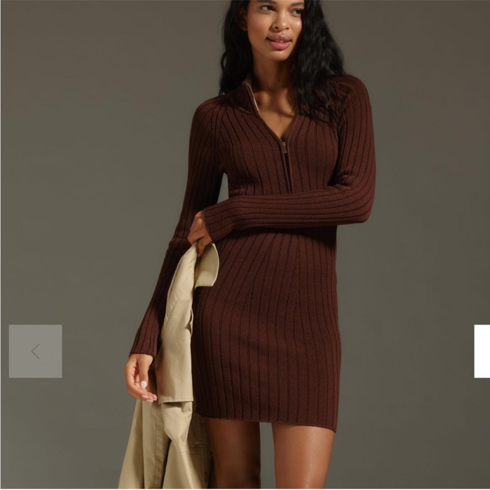 NWT Pilcro Brown Long Sleeve Dress Size S